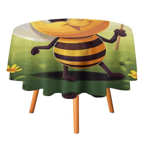 DDTKLSNV Runde Tischdecke mit Honigbienen-Motiv, 91,4 x 91,4 cm, wasserdicht, knitterfrei, schmutzabweisend, waschbar, Tischdecke für Picknick, Party, Esszimmer, Heimdekoration DDTKLSNV Runde Tischdecke mit Honigbienen-Motiv, 91,4 x 91,4 cm, wasserdicht, knitterfrei, schmutzabweisend, waschbar, Tischdecke für Picknick, Party, Esszimmer, Heimdekoration von DDTKLSNV