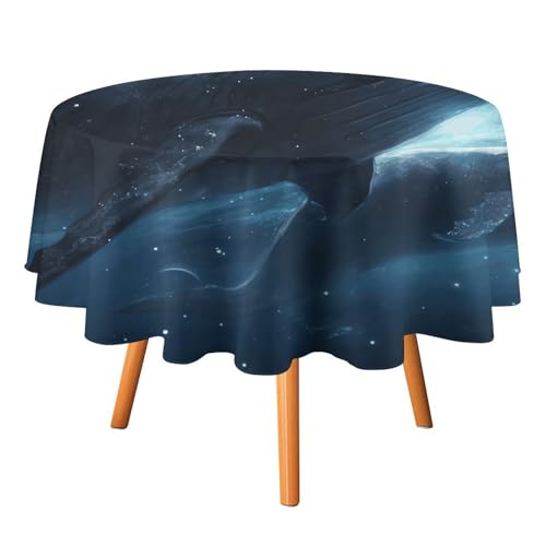 DDTKLSNV Runde Tischdecke mit Walen, 152,4 x 152,4 cm, wasserdicht, knitterfrei, schmutzabweisend, waschbar, Tischdecke für Picknick, Party, Esszimmer, Heimdekoration DDTKLSNV Runde Tischdecke mit Walen, 152,4 x 152,4 cm, wasserdicht, knitterfrei, schmutzabweisend, waschbar, Tischdecke für Picknick, Party, Esszimmer, Heimdekoration von DDTKLSNV