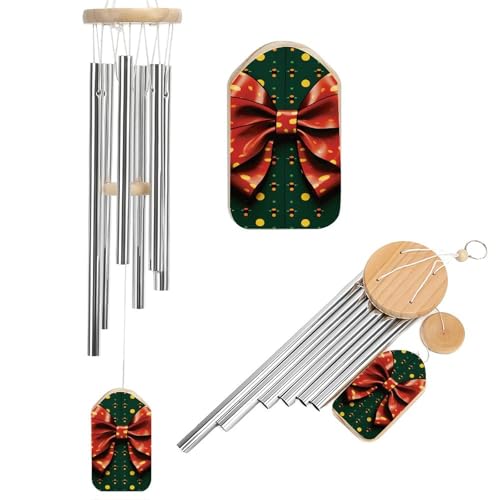 Geschenkpapier mit Schleife, Windspiele für draußen, beruhigende melodische Töne, Windspiele, Gedenk-Windspiele mit Windfänger, Hängedekoration für Zuhause, Außenbereich, Garten, Terrasse von DDTKLSNV