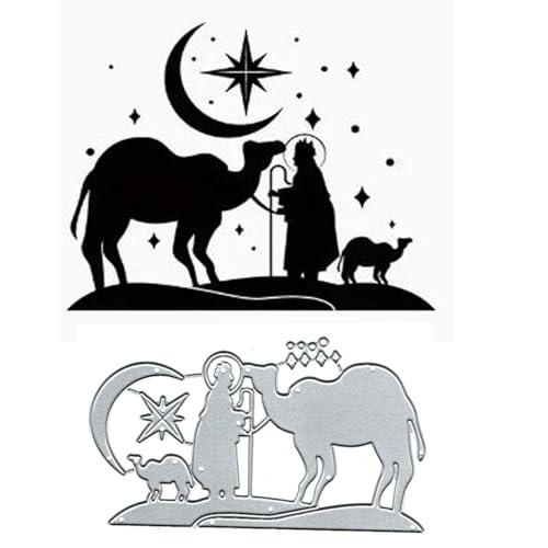 Metall-Stanzformen, Motiv: Frohe Weihnachten, Jesus, Engel, Kamel, Segen, Grußkarte, Schneeflocke, Blume, Blatt, Stanzschablonen, DIY, Scrapbooking, dekorative Prägung, Papier, Scrapbooking von DDeehs