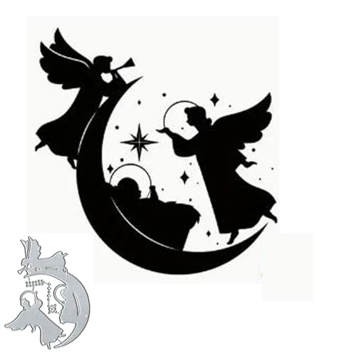 Metall-Stanzformen, Motiv: Frohe Weihnachten, Jesus, Engel, Segen, Grußkarte, Schneeflocke, Blume, Blatt, Stanzschablonen, DIY, Scrapbooking, dekorative Prägung, Papier, Scrapbooking von DDeehs