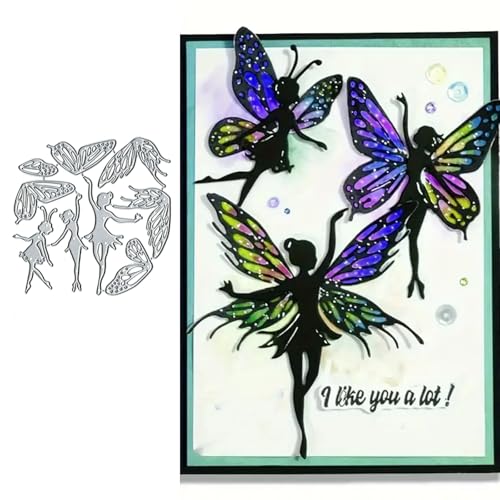 Metall-Stanzformen, Motiv: Frohe Weihnachten, Schmetterling, Fee, Schneeflocke, Blume, Blatt, Stanzschablonen, DIY, Scrapbooking, dekoratives Prägepapier, Scrapbooking, Kartenherstellung von DDeehs