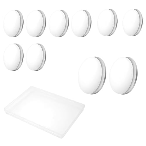DEANKEJI 10 Stück Duschvorhang Magnet, Weiß, Rund, Magnetisch, Vorhang Magnete, Gardinenbeschwerer, Geeignet für Vorhänge, Tischdecken, Duschvorhänge von DEANKEJI