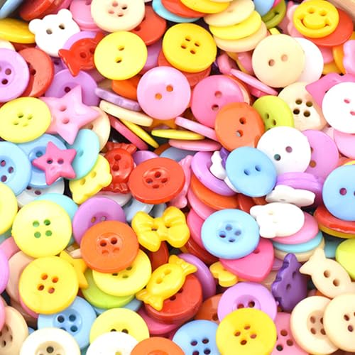DEANKEJI Knöpfe Bunt Gemischt, 400 Stück Knöpfe Basteln, Niedliches Zierknöpfe, Farbenfrohes Bastelknöpfe, Reichhaltige Stile und Formen, für Nähen, Basteln, Dekorieren DEANKEJI Knöpfe Bunt Gemischt, 400 Stück Knöpfe Basteln, Niedliches Zierknöpfe, Farbenfrohes Bastelknöpfe, Reichhaltige Stile und Formen, für Nähen, Basteln, Dekorieren von DEANKEJI