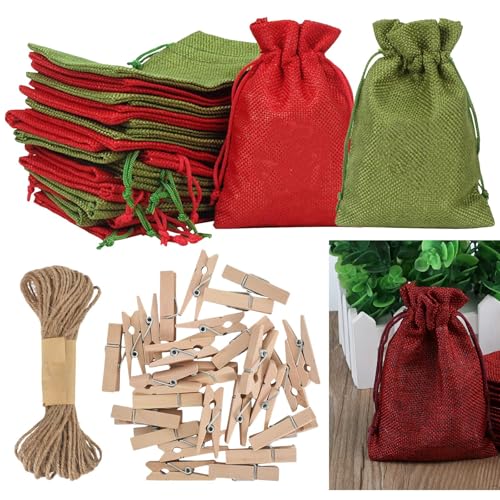 24 Stücke Baumwollsäckchen mit Kordelzug 14x10cm Stoffbeutel Klein Unbedruckt Stoffsäckchen zum Befüllen für Schmuck Hochzeit Party DIY Handwerk Weihnachten, als Hochzeit Bonbonsbeutel von DEARBAG