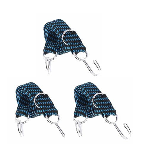 3er-Set Spanngurte, Spanngummi mit Haken, Expander mit Haken, Gummispanner, Spanngummis, Spannseile, Spannbänder, Gummi Spanner, Spannhaken, Spanngurt, Gummischnur, 100 cm (Blau) von DEARBAG