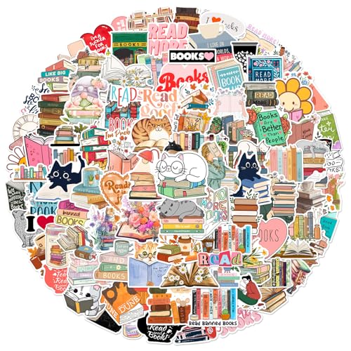 DEARBAG 100 Stück Buch Lesen Vintage Aufkleber, ästhetische Aufkleber, wasserfeste Vinyl-Aufkleber, für Scrapbooking, Wasserflaschen, Laptop, Tagebuch, Handyhüllen, Bücher, Gitarre, Skateboard DEARBAG 100 Stück Buch Lesen Vintage Aufkleber, ästhetische Aufkleber, wasserfeste Vinyl-Aufkleber, für Scrapbooking, Wasserflaschen, Laptop, Tagebuch, Handyhüllen, Bücher, Gitarre, Skateboard von DEARBAG