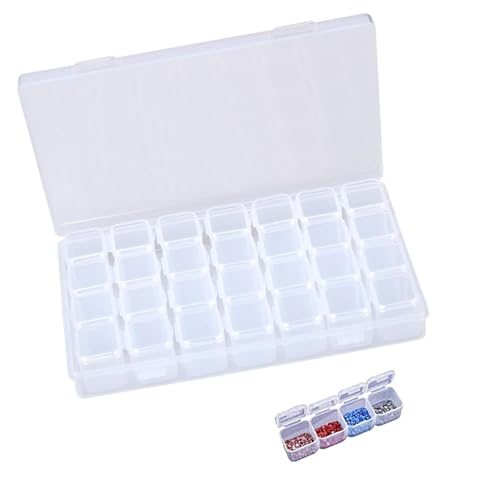 DEARBAG Sortierbox Transparent, 28 Fächer Durchsichtige, Stapelbare Aufbewahrungsboxen aus Kunststoff, Aufbewahrungsbox, Schmuck Organizer Box, für Ohrringen,Perlen,Aufbewahrung,Büromaterial DEARBAG Sortierbox Transparent, 28 Fächer Durchsichtige, Stapelbare Aufbewahrungsboxen aus Kunststoff, Aufbewahrungsbox, Schmuck Organizer Box, für Ohrringen,Perlen,Aufbewahrung,Büromaterial von DEARBAG