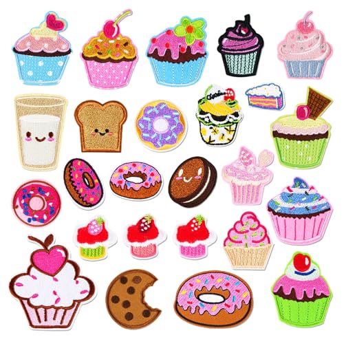 Flicken zum Aufbügeln Kinder, 25 Stück Patches zum Aufbügeln Set, DIY Süße Stickerei Bügelbilder, Bügelflicken Kinder Cupcake für T-Shirt, Jacken, Jeans, Kleidung Taschen, Reparieren Sie das Loch Flicken zum Aufbügeln Kinder, 25 Stück Patches zum Aufbügeln Set, DIY Süße Stickerei Bügelbilder, Bügelflicken Kinder Cupcake für T-Shirt, Jacken, Jeans, Kleidung Taschen, Reparieren Sie das Loch von DEARBAG