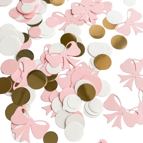 Konfetti Geburtstag 200 Stück Tischdeko Rosa Streudeko Geburtstag Konfetti Schleife Deko Happy Birthday Gold Kreis Deko Confetti für Abschluss Party Geburtstage von DEARBAG