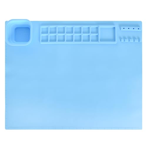 Silikon Malmatte, Silikon Bastelmatte Blau 51 x 40,6 cm, rutschfeste Malunterlage mit Becher, Hitzebeständige Antihafte Silikon Unterlage für DIY Basteln Malen Epoxidharz Silikon Malmatte, Silikon Bastelmatte Blau 51 x 40,6 cm, rutschfeste Malunterlage mit Becher, Hitzebeständige Antihafte Silikon Unterlage für DIY Basteln Malen Epoxidharz von DEARBAG