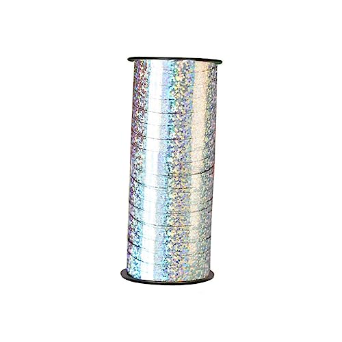 DEARMAMY 1 Pcs 100 Silberband Eisstockschießen Party Dekoration Hochzeit Girlande Verpackung Geschenkband Ballonbänder von DEARMAMY
