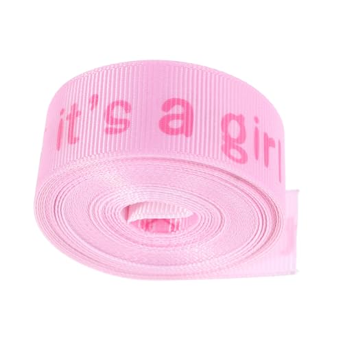 DEARMAMY 1 Rolle Babypartyband geburtstagsdekoration Wickelband Geschenkband floristenbedarf Band für Blumenstrauß Boy Ribbon Haarbänder für Frauen Band für Babyparty Polyester Rosa von DEARMAMY