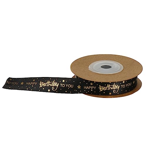 DEARMAMY 1 Rolle Gilding Ribbons Schwarzes Polyester Geschenkband Yards für Geburtstagsfeiern Dekoration Diy Verpackungen und Blumenarrangements von DEARMAMY