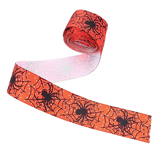 DEARMAMY 1 Rolle Halloween Dekorationsband mit Spinnenmuster Yards ca Geschenkband für Partys Bastelprojekte und Kuchen Dekoration für Halloween Feiern und Kreative von DEARMAMY