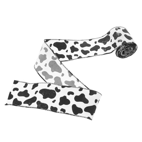 DEARMAMY 1 Rolle Kuhband Band mit Nutztieren Ripsband mit Animal-Print Band mit Kuh-Aufdruck Druckbänder zum Basteln Kuhdruckband Western-Themenband Tierbänder zum Basteln Polyester von DEARMAMY