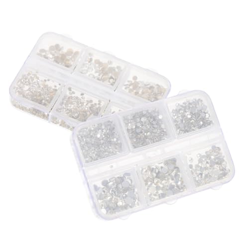 DEARMAMY 1 Satz 1 Set Strass Nagelkunst Zubehör Mehrfarbige Strasssteine Nageldekorationen Für Nägel Nagelanhänger Rosa Strasssteine ​​Für Nagellack Süße Nagelkunst Edelsteine 2Boxen von DEARMAMY