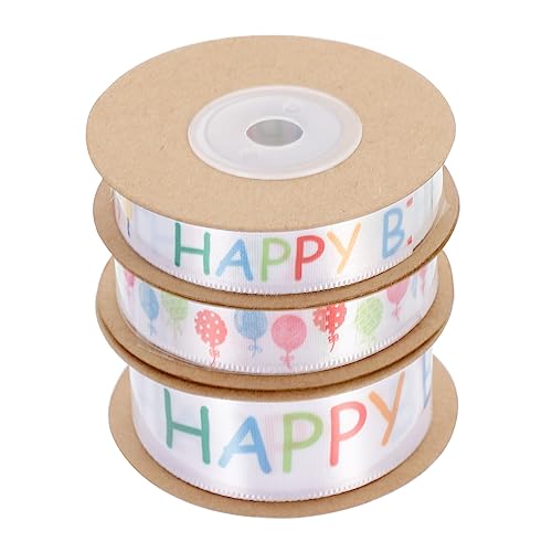 DEARMAMY 1 Satz Geburtstagsverpackungsbänder Dekoratives Geschenkband Mit Happy Birthday Für Party Dekoration Und Yards Pro Vielseitig Einsetzbar Für Kuchenverpackungen Und 3rollen DEARMAMY 1 Satz Geburtstagsverpackungsbänder Dekoratives Geschenkband Mit Happy Birthday Für Party Dekoration Und Yards Pro Vielseitig Einsetzbar Für Kuchenverpackungen Und 3rollen von DEARMAMY