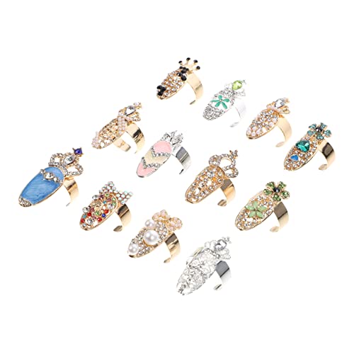 DEARMAMY 1 Satz Nagelset Ring Nagelringe Schmuck Fingerspitze Ringe Für Frauen Uv Bescherung Weihnachten Geldgeschenke Weihnachten Nagelkunst-anhänger Maniküre-fingerring Legierung 12 Stück DEARMAMY 1 Satz Nagelset Ring Nagelringe Schmuck Fingerspitze Ringe Für Frauen Uv Bescherung Weihnachten Geldgeschenke Weihnachten Nagelkunst-anhänger Maniküre-fingerring Legierung 12 Stück von DEARMAMY
