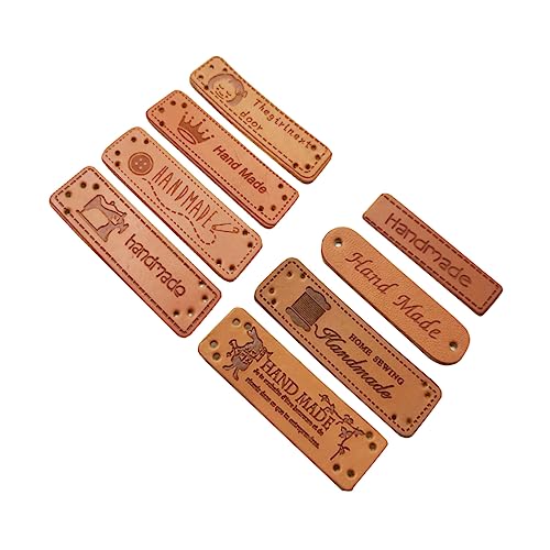 DEARMAMY 1 Satz Teiliges Pu Lederetiketten Mit Perforationen Handgemachte Diy Kleidungslabels Für Mützen Taschen Annähen Stilvolle Und Dekorative Nähknöpfe 32 Stück von DEARMAMY