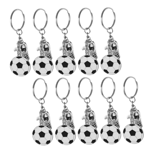 DEARMAMY 10 Stück Teiliges Fußball Schlüsselanhänger aus Zinklegierung Fußball Design Vielseitig als Taschenanhänger oder Schlüsselhalter für Jungen Party Mitgebsel und Sportfans von DEARMAMY