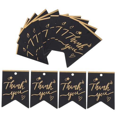 DEARMAMY 100 Stück Kreative Dankeschön-tags Geschenketiketten Für Partys Dankeschön-tags Für Hochzeitsgeschenke Geschenkanhänger Für Partys Runde Dankesetiketten Black Papier von DEARMAMY