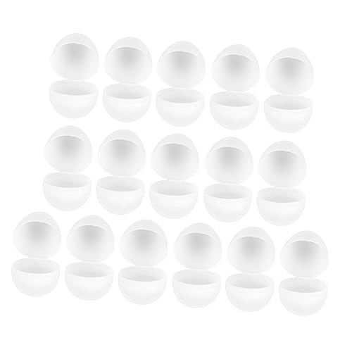 DEARMAMY 16 Stück Kunststoff-Ostereier Weiß: Blanko-Ostereier Zum Selbermachen Basteln Mitbringsel Osterjagden Zum Befüllen Von Leckereien-Körben von DEARMAMY