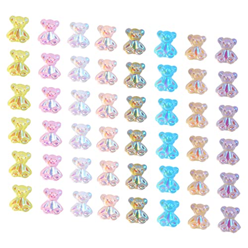 DEARMAMY 160Stücke Maniküre Harzbär Patches Dekorative Nagelornamente Für Nail Art Glänzende Maniküre Zubehör Verschiedenen Farben Für Nageldesigns von DEARMAMY