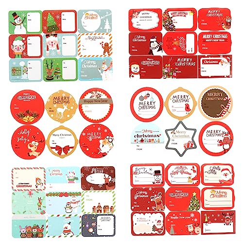 DEARMAMY 18 Blatt Selbstklebende Weihnachtsaufkleber Geschenketiketten Namensschilder Festliche Geschenkaufkleber für Geschenkverpackungen und Weihnachtsdeko Designs Je DEARMAMY 18 Blatt Selbstklebende Weihnachtsaufkleber Geschenketiketten Namensschilder Festliche Geschenkaufkleber für Geschenkverpackungen und Weihnachtsdeko Designs Je von DEARMAMY