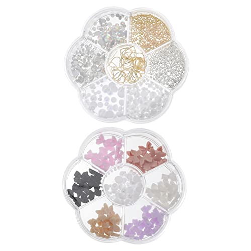 DEARMAMY 2 Boxen Nagelkunst Perlen und Rhinestone Nagelverzierung für DIY Maniküre Boxen mit Bunten Schleifen und Stahlperlen für Nageldesigns und Bastelprojekte DEARMAMY 2 Boxen Nagelkunst Perlen und Rhinestone Nagelverzierung für DIY Maniküre Boxen mit Bunten Schleifen und Stahlperlen für Nageldesigns und Bastelprojekte von DEARMAMY