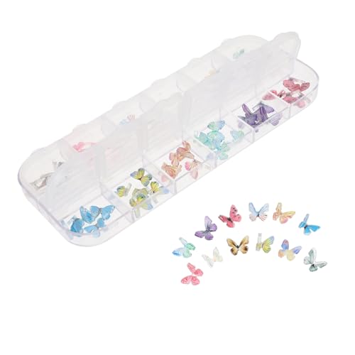 DEARMAMY 2 Boxen Schmetterlinge Diy Nagel Dekorationen mit Einzigartigen Maniküre Zubehör für Kreative Nagelkunst für Zuhause für Praktisch und Sicher Anwendung von DEARMAMY
