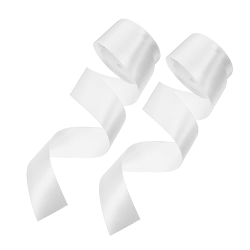 DEARMAMY 2 Rollen Band Für Die Rückenlehne Des Stuhls Handwerksband Band Zum Basteln Stoffbänder Zum Basteln Geschenkband Bulk-band Bänder Für Blumensträuße Zierband Baumband Polyester Weiß von DEARMAMY