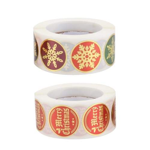 DEARMAMY 2 Rollen Selbstklebende Weihnachtsaufkleber Goldfolie Sticker für Scrapbooking Geschenkverpackung DIY Weihnachtsdekoration DEARMAMY 2 Rollen Selbstklebende Weihnachtsaufkleber Goldfolie Sticker für Scrapbooking Geschenkverpackung DIY Weihnachtsdekoration von DEARMAMY