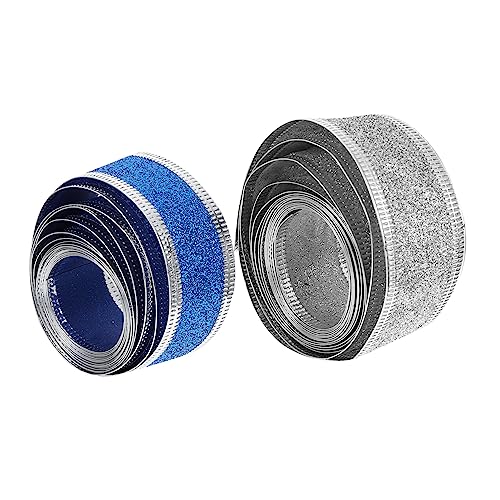 DEARMAMY 2 Rollen Weihnachtliche Geschenkband Breit Silber Blau Glitzer Dekoratives Bastelband für Schleifen DIY Verpackung Party Zubehör DEARMAMY 2 Rollen Weihnachtliche Geschenkband Breit Silber Blau Glitzer Dekoratives Bastelband für Schleifen DIY Verpackung Party Zubehör von DEARMAMY