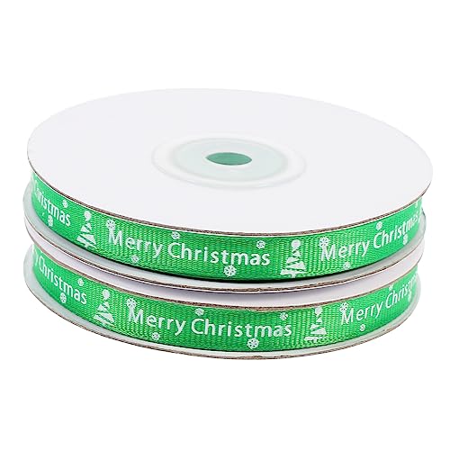 DEARMAMY 2 Rollen Weihnachtsband Geschenkband mit Weihnachtsmotiven Polyester Dekoband Grün für Geschenkverpackung Basteln Partydeko Langlebig und Vielseitig DEARMAMY 2 Rollen Weihnachtsband Geschenkband mit Weihnachtsmotiven Polyester Dekoband Grün für Geschenkverpackung Basteln Partydeko Langlebig und Vielseitig von DEARMAMY
