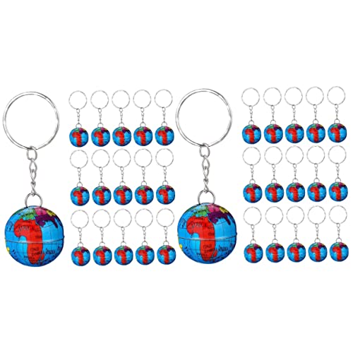 DEARMAMY 2 Sätze Schlüsselanhänger Geld Reisen Kette Einziehbar Keychain Weltkugel Erdkugel Anhänger Schlüsselbund Hängen Party Gefälligkeiten Verzinnt 16 Stück * 2 von DEARMAMY