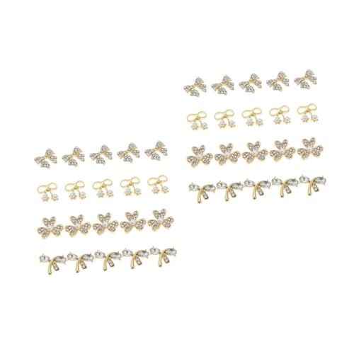 DEARMAMY 2 Sätze Teiliges Strass Perlen Bow Nail Charms Nageldekorationen Für Maniküre Geeignet Für Natürliche Und Künstliche Nägel Einfach Anzuwenden Und 20 Stück * 2 von DEARMAMY