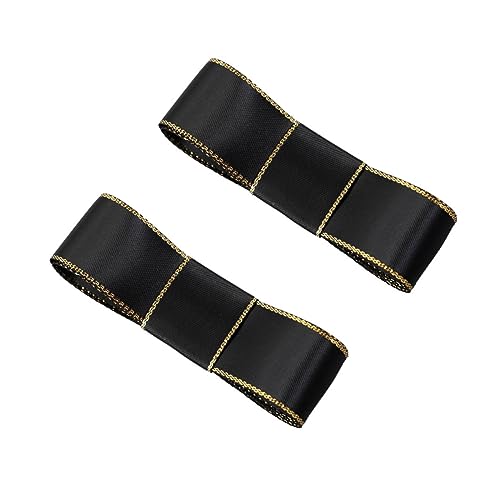 DEARMAMY 2 Stück Geschenkband Dekoration Blau Verpackung Stoff Basteln Stichworte Sortiertes Band Schwarz Polyester von DEARMAMY
