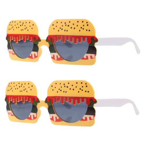 DEARMAMY 2 Stück Hamburgerförmige Sonnenbrillen Lustige Accessoires für Maskenbälle Partys Fotoshootings Kreative Kostümzubehör für Hochzeiten Halloween und Geburtstagsfeiern von DEARMAMY