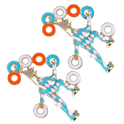 DEARMAMY 2 Stück Teiliges Farbiges Zirkusclown anstecknadel Kreative Cartoon brosche Modisches Kleidungs Taschen accessoire Leicht Tragbar Langlebiges Material für Faschingskostüme und von DEARMAMY