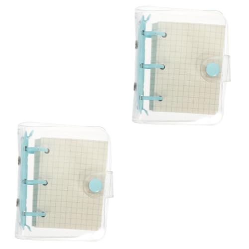 DEARMAMY 2 Stück Transparentes Mini Loose Leaf Notizbuch mit Ring Design Praktischer und Handlicher Notizblock für Reibungsloses Schreiben für Schule Büro und Alltag von DEARMAMY