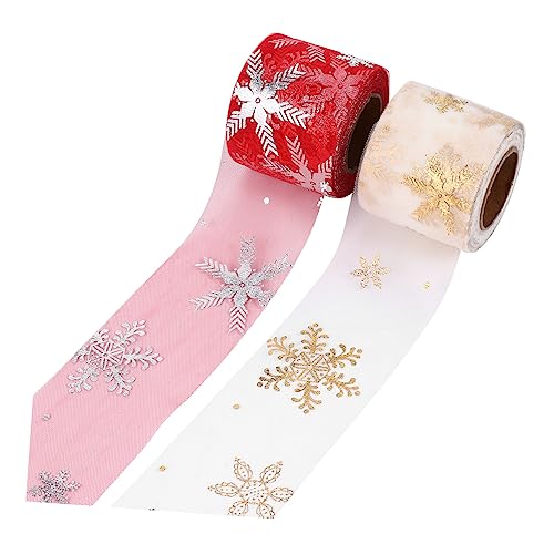 DEARMAMY 2 Stück Yards Netzband Dekoratives Geschenkband für DIY Bastelprojekte und Feierlichkeiten von DEARMAMY