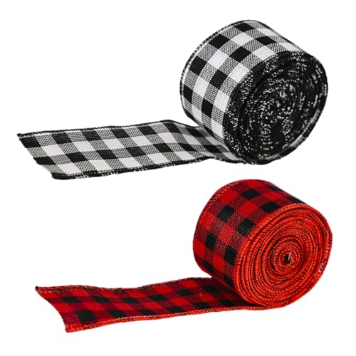 DEARMAMY 2 Stücke Teiliges Kariertes Geschenkband in Schwarz-weiß und Rot-schwarz Vielseitiges Bastelband für Weihnachtsdeko DIY Schleifen Geschenkverpackung und Dekorative Bänder DEARMAMY 2 Stücke Teiliges Kariertes Geschenkband in Schwarz-weiß und Rot-schwarz Vielseitiges Bastelband für Weihnachtsdeko DIY Schleifen Geschenkverpackung und Dekorative Bänder von DEARMAMY