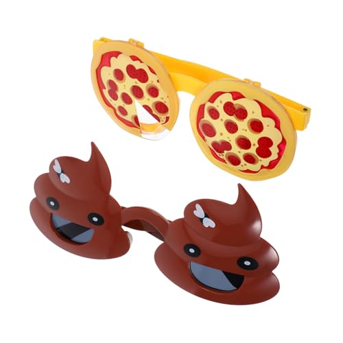 DEARMAMY 2-teilige Neuheitsbrillen Für Partys Und Foto-requisiten. Lustiges Halloween-kostümzubehör. Kreative Pizza- Und Kotgläser Für Geburtstags- Und Karnevalsveranstaltungen. von DEARMAMY
