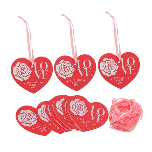 DEARMAMY 20 Stück Valentinstagsgrußkarten Grußkarten Valentinstags Herz Wunschkarten Herzförmige Karten Grußkarten Valentinstags Herz Papieranhänger Liebesherz Karten Papieranhänger von DEARMAMY