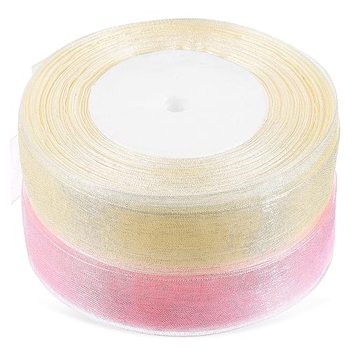 DEARMAMY 2Rollen Transparente Geschenkverpackungsbänder Chiffonbänder für Hochzeiten Weihnachten und Bastelprojekte für und Dekorationen DEARMAMY 2Rollen Transparente Geschenkverpackungsbänder Chiffonbänder für Hochzeiten Weihnachten und Bastelprojekte für und Dekorationen von DEARMAMY