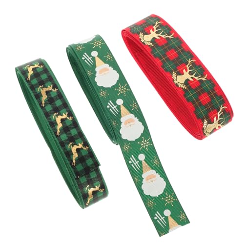 DEARMAMY 3 Rollen Weihnachtsmotiv Geschenkband Dekorative Satinbänder für Feierlichkeiten und DIY Projekte Geeignet für Hochzeiten und Geschenkverpackungen DEARMAMY 3 Rollen Weihnachtsmotiv Geschenkband Dekorative Satinbänder für Feierlichkeiten und DIY Projekte Geeignet für Hochzeiten und Geschenkverpackungen von DEARMAMY