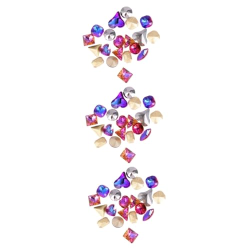 DEARMAMY 3 Sätze Nagelaufkleber Selbstklebende Glitzer Dekoration Maniküre Zubehör Für Vielseitig Einsetzbar Für Diy Nagelkunst Und Accessoires Zufällige Auswahl 20 Stück * 3 von DEARMAMY