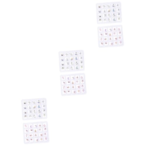DEARMAMY 3 Sätze Teiliges Nail Art Strasssteine Flachrückige Dekorationen Für Diy Nägel Bastelprojekte Und Maniküre Aus Hochwertigem Kunststoff Für Designs 40 Stück * 3 von DEARMAMY