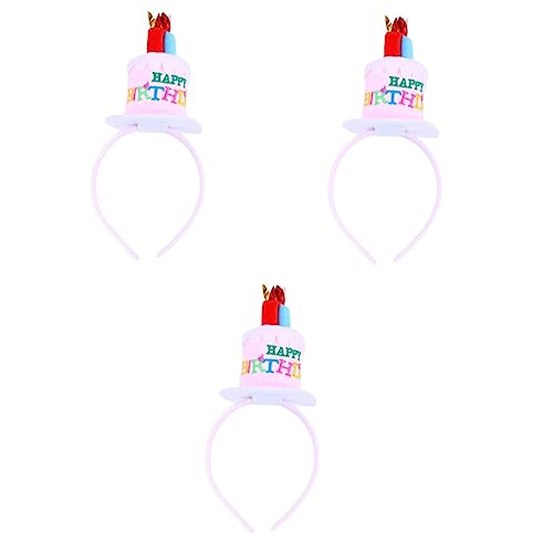DEARMAMY 3 Stück Partyhüte Für Kinder Kuchen Kerzen Kopfschmuck Geburtstagshüte Für Kinder Gorros Navideños Para Adultos Weihnachtshüte Für Erwachsene Kinder Haargummis von DEARMAMY
